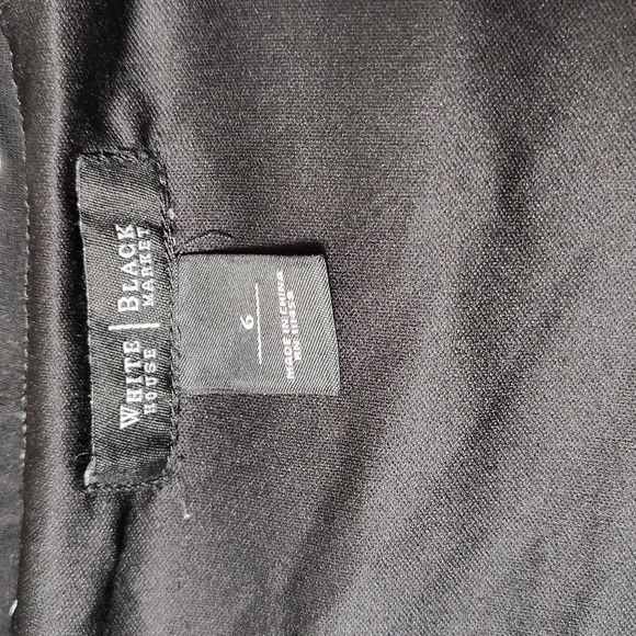 White House Black Market Lined Black Sleeveless Dress W White Polka Dots Size 6 - Picture 8 of 8